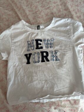White 'New York' Graphic Kids Tee